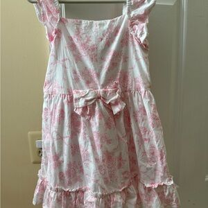 Gymboree Pink and White Floral Dress with Bow. Size 4T